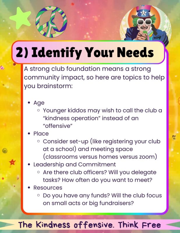 The second step, identifying your club's needs to know hot to best set your club up.