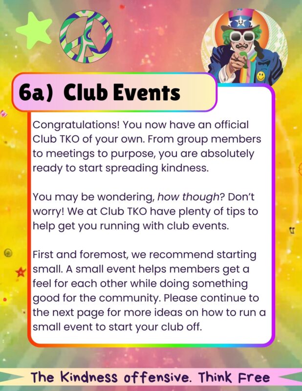 Step 6a: an overview of what club events are and why they are important.